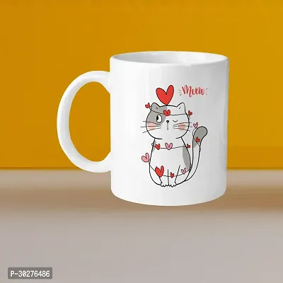 Ceramic White Coffee Mug With Keychain 330ml-thumb0