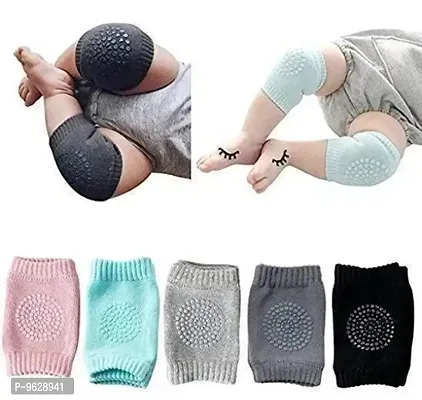 Baby Anti Slip Knee Pads for Crawling  Unisex Clothing Accessories Toddler Leg Warmer Safety Protective Cover Toddlers Socks Children Short KneePads (Random Color   pack of 5)-thumb0