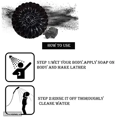ACTIVATED CHARCOAL HANDMADE BATHING SHOP for for skin whitening, Tan Removal, Treat Oily Skin and Deep Cleansing COMBO PACK OF 1 (1x100gm) | CHEMICAL FREE SOAP Bath Scrubs  Soaps-thumb2