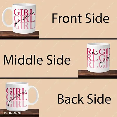 Premium 330ml Ceramic White Coffee Mug - girl power- Single  Pack-thumb4