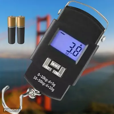 Electronic Portable Fishing Hook Type Digital Led Screen Luggage Weighing Scale- 50 Kg / 110 LB Pack Of 1-thumb0