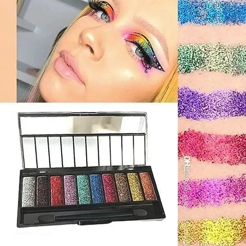 10 Color Glitter Eyeshadow Palette Glitter Eyeshadow Palette Glitter Powder Eyeshadow Palette Color Glitter  Multicolor Shimmery Finish