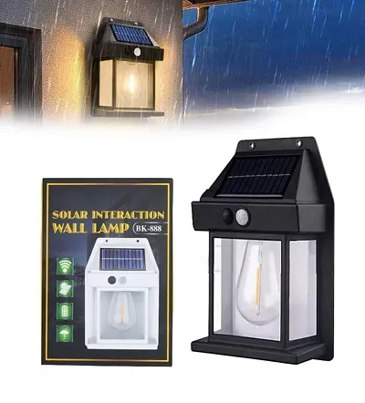 Solar Wall Lights Outdoor, Wireless Dusk to Dawn Porch Lights Fixture, Solar Wall Lantern with 3 Modes Motion Sensor, Waterproof Exterior Lighting with Clear Panel for Entryway Front Door (1)