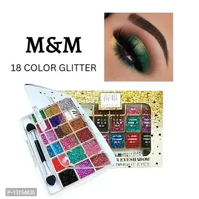 18 Colour Glitter Eye Shadow Fabulous Palette Professional Collection Full Waterproof And Smudg Proof Pack Of 1