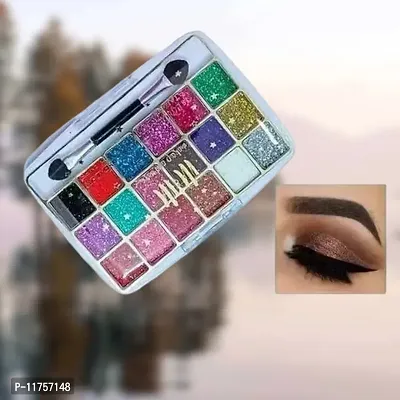 Trendy Smudge Proof Eye Shadow | Smokey Eye, Glamorous Eye Makeup M  M 18 Color Glitter Eyeshadow Palette Highly Pigmented Shades Pack Of 1