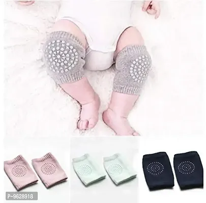 Baby Anti Slip Knee Pads for Crawling  Unisex Clothing Accessories Toddler Leg Warmer Safety Protective Cover Toddlers Socks Children Short KneePads (Random Color   pack of 3)-thumb0