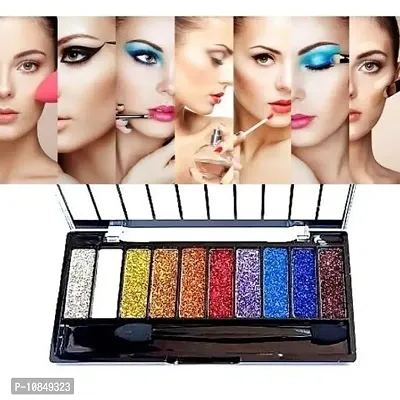 10 Color Glitter Eyeshadow Palette Glitter Eyeshadow Palette Glitter Powder Eyeshadow Palette Color Glitter  Multicolor Shimmery Finish-thumb0