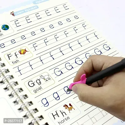 Sank Magic Practice Copybook, (4 BOOK + 10 REFILL+ 1 Pen +1 Grip) Number Tracing Book for Preschoolers with Pen, Magic Calligraphy Copybook Set Practical Reusable Writing Tool Simple Hand Lettering-thumb2
