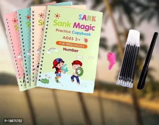 4 PCS Magic Practice Copybook for Kids English Reusable Magical Copybook Kids Tracing Book for Handwriting Magical Letter Writing Book Set