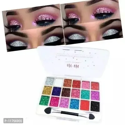 Trendy Smudge Proof Eye Shadow | Smokey Eye, Glamorous Eye Makeup M  M 18 Color Glitter Eyeshadow Palette Highly Pigmented Shades Pack Of 1