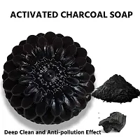 ACTIVATED CHARCOAL HANDMADE BATHING SHOP for for skin whitening, Tan Removal, Treat Oily Skin and Deep Cleansing COMBO PACK OF 1 (1x100gm) | CHEMICAL FREE SOAP Bath Scrubs  Soaps-thumb2