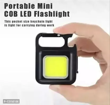 Rechargeable Portable 3 Modes Small Led Flashlight 500 Lumens COB Keychain Mini Pocket Torch Light With Folding Bracket Bottle Opener And Magnet Base For Fishing Walking Camping Pack Of 1-thumb0