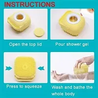 Body Scrubber with Soap Dispenser for Shower  Silicone Exfoliating Brushes  Soft Body Exfoliator  Bath Loofah for Babies  Kids  Women  Men and Pets (Random color  Pack of 1)-thumb2