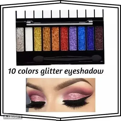 10 Color Glitter Eyeshadow Palette Glitter Eyeshadow Palette Glitter Powder Eyeshadow Palette Color Glitter  Multicolor Shimmery Finish