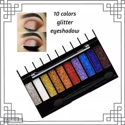 10 Color Glitter Eyeshadow Palette Glitter Eyeshadow Palette Glitter Powder Eyeshadow Palette Color Glitter  Multicolor Shimmery Finish-thumb0