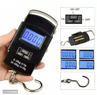 Electronic Portable Fishing Hook Type Digital Led Screen Luggage Weighing Scale- 50 Kg / 110 LB Pack Of 1-thumb0