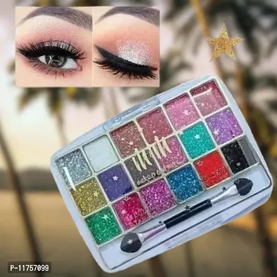 Trendy Smudge Proof Eye Shadow | Smokey Eye, Glamorous Eye Makeup M  M 18 Color Glitter Eyeshadow Palette Highly Pigmented Shades Pack Of 1
