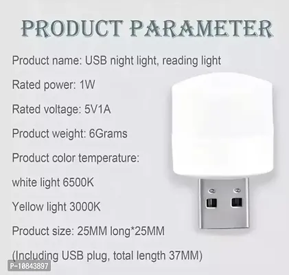 Usb Mini Led Night Light Cool White Usb-Pack Of 6 Led Light&nbsp;-thumb3