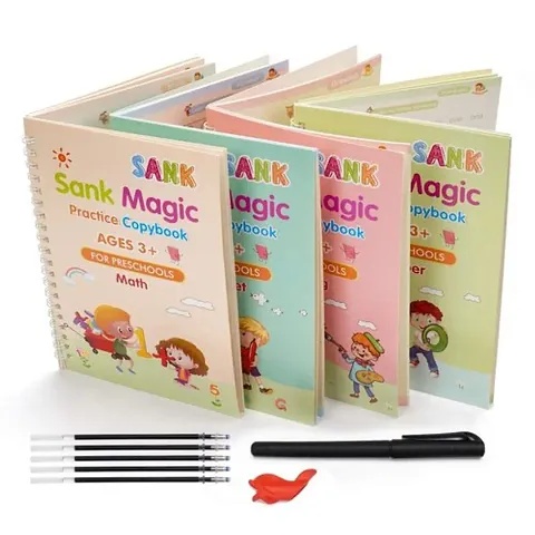 Kids Educational Toys: Magic Practice Book, Montessori, Building block and Rewritable Paper Books