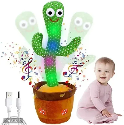 Dancing Cactus Talking Toy, Cactus Plush Toy, Wriggle  Singing Recording Repeat What You Say Funny Educati (pack of 1)-thumb0