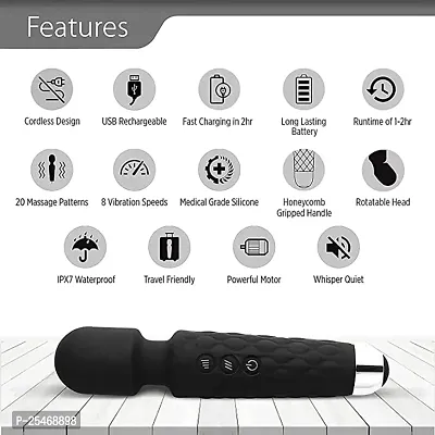 Full Body Massager for Female and Men by Mantra Impex with 20+ Vibration Modes Rechargeable Waterproof Full Body Massager and Personal Body Massager with Skin Friendly Medical Grade Material-thumb3
