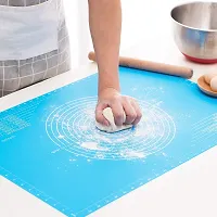 Silicon Roti mat Non-Stick Silicone Reusable Pastry Fondant Dough Roti Chapati Rolling Baking Sheet Mat with Measurements 50 * 40 cm (Random color)-thumb3