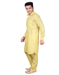 Syrox Royal and Premium Men's Pathani Kurta Salwar Suit | Cotton Blend Material | Ethnic Wear/for Men/Boys Lemon-thumb1
