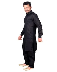 Syrox Teej Special Men's Cotton Pathani Suit | Cotton Blend Material | Ethnic Wear/for Men/Boys-thumb1