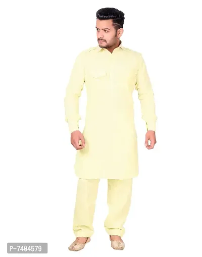 Syrox Teej Special Men's Cotton Pathani Suit | Cotton Blend Material | Ethnic Wear/for Men/Boys