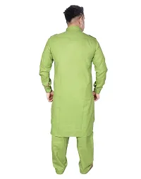 Syrox Men's Cotton Pathani Salwar Suit | Traditional Kurta | Cotton Blend Material | Ethnic Wear for Men/Boys Green-thumb3