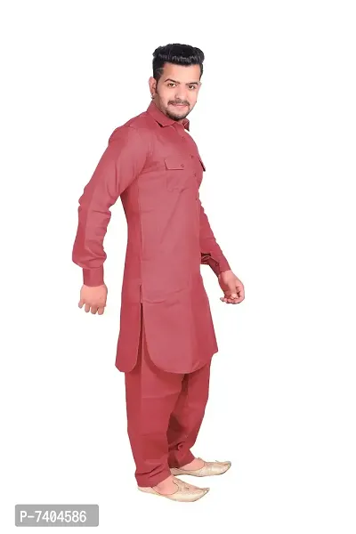 Syrox EID Special Men's Cotton Pathani Suit | Cotton Blend Material | Ethnic Wear/for Men/Boys-thumb3