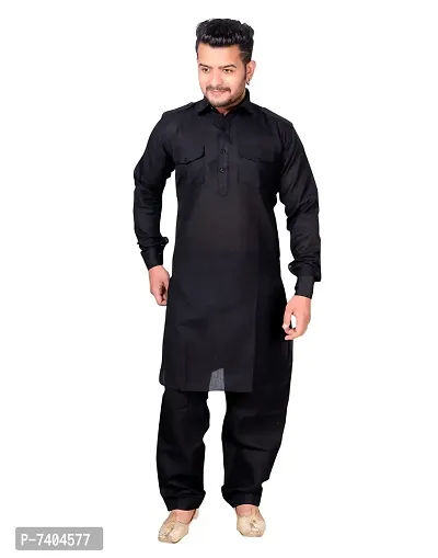 Syrox Teej Special Men's Cotton Pathani Suit | Cotton Blend Material | Ethnic Wear/for Men/Boys-thumb0