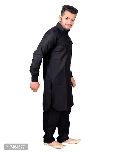 Syrox Teej Special Men's Cotton Pathani Suit | Cotton Blend Material | Ethnic Wear/for Men/Boys-thumb3