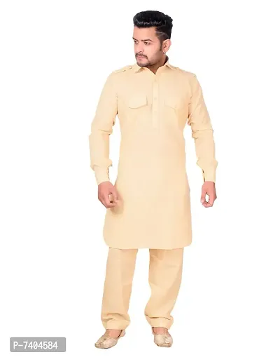 Syrox Teej Special Men's Cotton Pathani Suit | Cotton Blend Material | Ethnic Wear/for Men/Boys