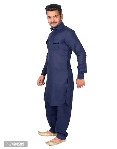Syrox Rakhi/Raksha Bandhan Special Men's Cotton Pathani Suit | Cotton Blend Material | Ethnic Wear/for Men/Boys-thumb2
