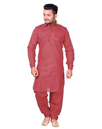 Syrox EID Special Men's Cotton Pathani Suit | Cotton Blend Material | Ethnic Wear/for Men/Boys-thumb1