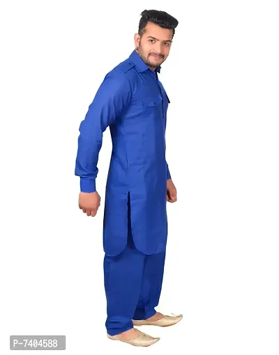Syrox Diwali Special Men's Cotton Pathani Suit | Cotton Blend Material | Ethnic Wear/for Men/Boys-thumb3