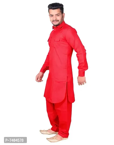 Syrox EID Special Men's Cotton Pathani Suit | Cotton Blend Material | Ethnic Wear/for Men/Boys-thumb2