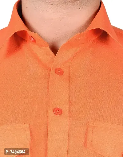 Syrox Men's Cotton Pathani Salwar Suit | Traditional Kurta | Cotton Blend Material | Ethnic Wear for Men/Boys Orange-thumb5