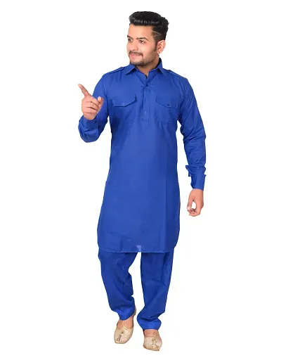 Syrox Diwali Special Men's Cotton Pathani Suit | Cotton Blend Material | Ethnic Wear/for Men/Boys