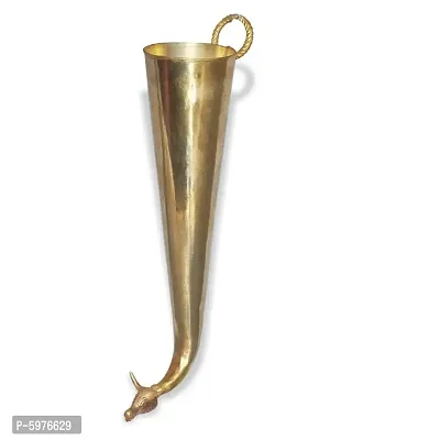 Sirangi Gomukhi Vessel Brass for Shiva Abhishek on Shivlinga for Home/Temple (Golden)