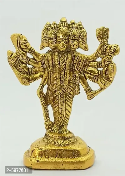 Metal Panchmukhi Hanuman ji Murti II 5 Mukhi Hanuman Avatar | Panchmukhi Bajrangbali Murti Wall Hanging Decorative Showpiece