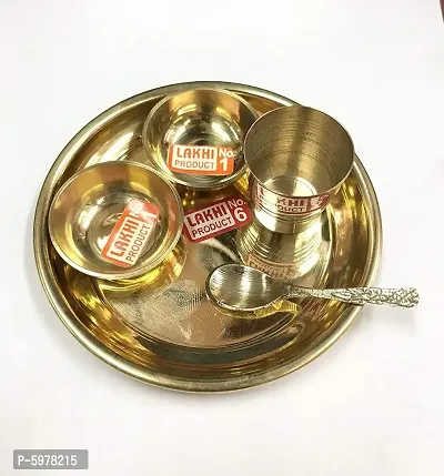 Laddu gopal choti Thali plate for 1 thali,2 bowl /katori 1 glass with spoon for pooja mandir temple