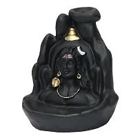 Handcrafted Lord Adiyogi, Mahadev, Shiv Shankara Backflow Cone Incense Holder Decorative Showpiece With 10 Smoke Backflow Scented Cone Incenses-thumb3
