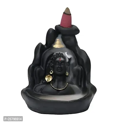 Adiyogi Smoke Fountain Incense Holder Decorative Showpiece Smoke Fountain with 11 Backflow Cone Inceses Combo Pack of Lord Shiva Har Har Mahadev-thumb0