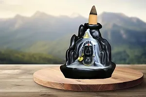 Adiyogi Smoke Fountain Incense Holder Decorative Showpiece Smoke Fountain with 11 Backflow Cone Inceses Combo Pack of Lord Shiva Har Har Mahadev-thumb1