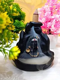 Adiyogi Statue with Smoke Fountain Waterfall with 10  Cone Incenses (Dhoop) | Statue for Car Dashboard, Home Temple | Lord Shiva mahadev murti-thumb1