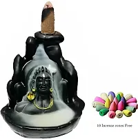 Adiyogi Statue with Smoke Fountain Waterfall with 10  Cone Incenses (Dhoop) | Statue for Car Dashboard, Home Temple | Lord Shiva mahadev murti-thumb3