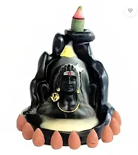 Adiyogi Statue with Smoke Fountain Waterfall with 10  Cone Incenses (Dhoop) | Statue for Car Dashboard, Home Temple | Lord Shiva mahadev murti-thumb4