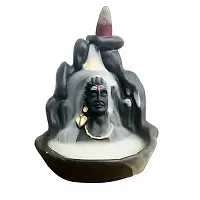 Meditating Shiv Mahakal Smoke Fountain Adiyogi Incense Holder with  10 Units of Cones-thumb1